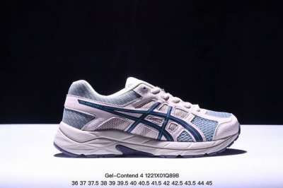 公司级asics 亚瑟士 透气网眼鞋面配合部分合成革材质，全新rearfoot Gel后置凝胶缓冲效果日本专业跑鞋品牌-亚瑟士asics Gel-Contend