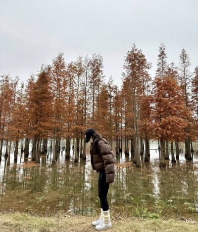 爆款推荐 The North Face 北面 肯豆同款 腿精 四色短款羽绒服 上身效果图
