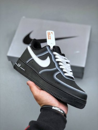 Nike Air Force 1'07 Low 暗夜幽灵 空军一号低帮休闲板鞋 Dd8959-001 #定制皮料 定制鞋盒 配件齐全 原楦原纸板 纯正空军版型
