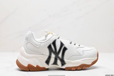 公司级korea韩国限定发售ny美国榄球洋基队限定 X Mlb Big Ball Chunky Mesh 厚底老爹系列低帮网织轻量休闲运动慢跑鞋“网眼象牙白黑n