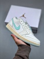 air Jordan 1 Low Aj1 乔1白薄荷绿 低帮文化休闲运动板鞋 Dc0774 134 市场唯一独家头层皮打造 原鞋原档案开发 原厂皮料 原档冲孔鞋