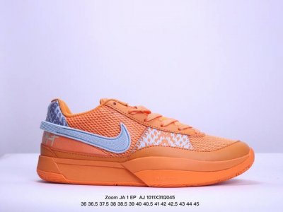 耐克 Nike 莫兰特一代 Zoom Ja 1 Ep Aj 低帮休闲运动篮球鞋 男士运动板鞋。采用透气轻量网织鞋面材质 配置两枚圆形zoom Air纤维气垫及后