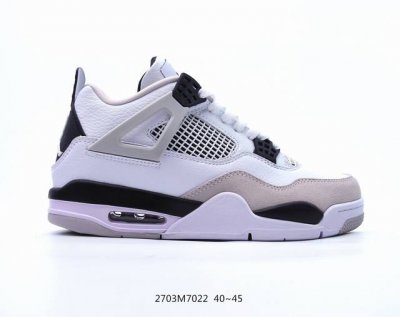 采用磨砂皮革鞋面材质，高弹pu中底 耐克nike Wmns Air Jordan 4 Retro Black Greey Red 迈克尔 乔丹aj4代中帮复古休
