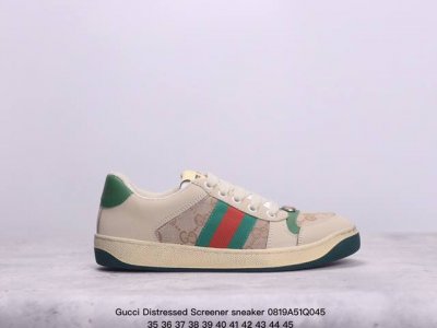 古驰 Gucci Distressed Screener Sneaker 古驰小脏鞋系列 官方同步 经典原型复古百搭做旧小脏板鞋复古学院风 怀旧版 xm0819