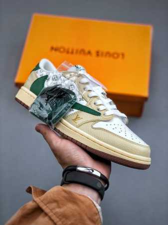 Lv X Air Jordan 1 Low 米黄绿此款主张打破传统的工业化流水线设计限制，以made By Ideas的超级创意为理念，集结众多潮流设计师，结合 - 点击图像关闭