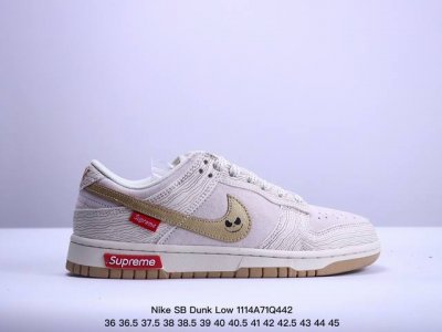 Supreme联名-金鬼脸 海外官方同步发售，耐克nike Dunk Low Supreme 联名，美国街头滑板鞋潮牌，红底白色的独特logo使supreme引