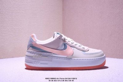 真标耐克Nike Wmns Air Force 1 Shadow全新少女系解构主义设计 马卡龙空军一号轻量增高低帮百搭板鞋 为经典设计注入玩味元素 分层结构、加