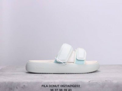 Fila斐乐 魔术贴donut舒适耐磨低跟橡胶底抗菌一字拖鞋 女款 Xm0627Q222