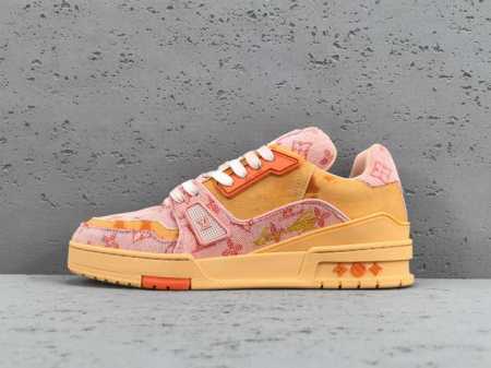 渠道优势，！ 专柜版 驴牌 LV trainer 情侣限定系列 休闲 低帮 时尚板鞋 尺码 38 39 40 41 42 43 44 45 46男款 注：此款比 - 点击图像关闭
