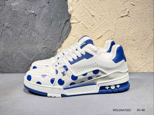 340 #新品上市实拍 全新Lv路易威登Louis Vuitton Trainer Sneaker Low休闲运动文化百搭篮球板鞋Wdldaa1302