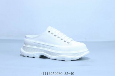 特价 Alexandermcqueen 亚历山大 麦昆Mcq 情侣款运动小白鞋厚底增高闪尾光滑牛皮平底鞋休闲鞋 时尚男女板鞋潮运动鞋 半托 41 Adoeo 3