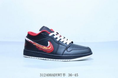 180 乔丹Air Jordan 1 Low Aj1 乔1低帮复古文化休闲运动篮球鞋 火焰勾 货号 Fj7073-010 312400Adywt半 36-45