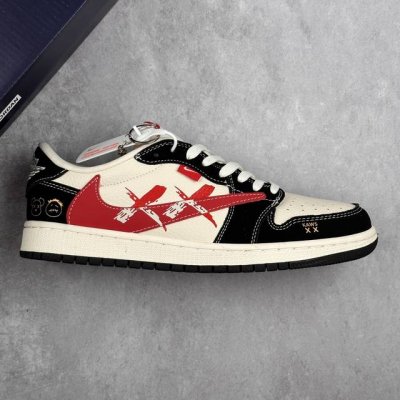 本地360 核心私 Air Jordan 1 Low Og Sp Aj1 乔1暴力熊联名 涂鸦红勾 低帮文化休闲板鞋 #多方联名合作融合了Travis Scot