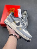 海外限量发售！公司级nike Air Force 1 '07 Low 斯图西联名“蛇年限定 白灰蛇鳞”空军一号 低帮 运动鞋 休闲鞋 折边针车 工艺难度大 原楦