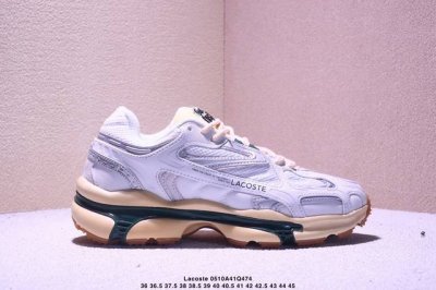 lacoste 时尚户外休闲潮流系列运动鞋 厚底增高老爹鞋 广东大厂品质全新工艺升级 品质毋庸置疑 全新原厂包装鞋盒 透气网面鞋面，搭配防臭防腐真皮乳胶鞋垫，给