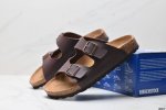 公司级Birkenstock勃肯拖鞋系列 凉拖鞋休闲沙滩凉鞋 牛皮绒面革软底双扣拖鞋 货号:051751 尺码:35-45 Id:Jed538-Fj D