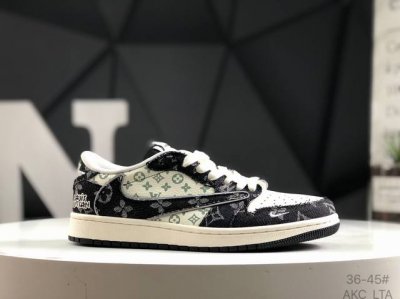 公司级带半码 耐克 Travis Scott X Fragment Design X Jordan Air Jordan 1 Low Og Sp Lv路易威登联