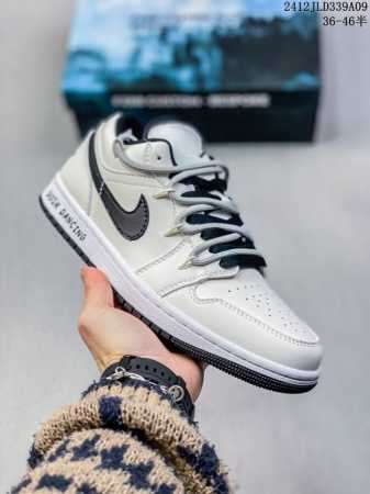 公司级头层！耐克nike Air Jordan 1 Low Aj1 乔1 解构绑带低帮潮流缓运动休闲板鞋。Aj1 低帮拼接 完美版型真头层牛皮# 内置缓震气垫 - 点击图像关闭