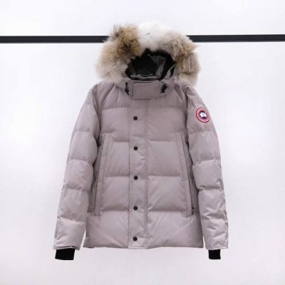 渠道优势，支持代发！ 外贸保真版：大鹅25款 石灰 Canada Goose Wyndham Fusion Fit 派克大衣连帽羽绒服 男款 Size：S M