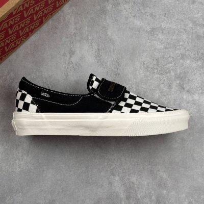 本地 核心私 Fear Of Fog X Vans Slip-On 47 V Dx Fog高街棋盘格懒人魔术贴一脚蹬帆布鞋 货号：Vn0A3J9Fpzr T1S