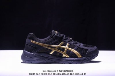 公司级asics 亚瑟士 透气网眼鞋面配合部分合成革材质，全新rearfoot Gel后置凝胶缓冲效果日本专业跑鞋品牌-亚瑟士asics Gel-Contend