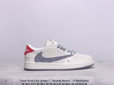 公司级aj1倒勾travis Scott X Air Jordan 1 ” Reverse Mocha “ Aj1乔1 Ts 闪电 联名倒钩 低帮文化篮球鞋 完