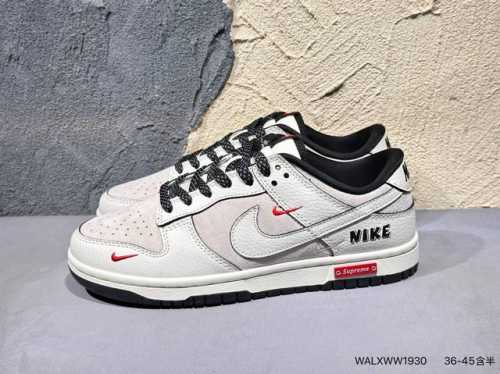 耐克 联名 Nike Dunk Low Lthr Ow 解构绑带滑板鞋 Sb系列经典复古运动鞋。双鞋带系统延续了今年的代表性风格，搭配亮色鞋带，保持了 Dunk