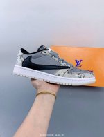travis Scott X Fragment Design X Jordan Air Jordan 1 Low Og Sp Lv路易威登联名---黑灰牛仔Lv