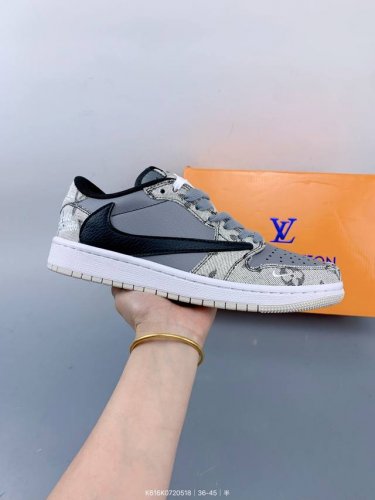travis Scott X Fragment Design X Jordan Air Jordan 1 Low Og Sp Lv路易威登联名---黑灰牛仔Lv