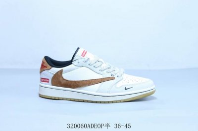 260 乔丹Air Jordan 1 Low Aj1 乔1低帮复古文化休闲运动篮球鞋倒勾 联名 320060Adeop半 36-45