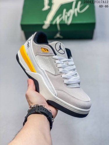 Quai54 X Jordan Flight Court 舒适百搭 防滑耐磨 低帮 复古篮球鞋 男女款 米黄色 尺码：见图 编码：04Jjy317A12