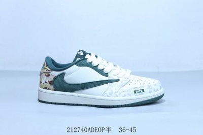 乔丹Air Jordan 1 Low Aj1 乔1低帮复古文化休闲运动篮球鞋 倒勾 212740Adeop半 36-45