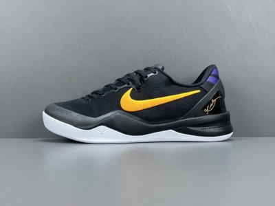 渠道优势 S2版 科比8 Nike Kobe 8 Protro Hollywood Nights 圆头系带 防滑耐磨透气 低帮 篮球鞋 男款 黑色 货号 Hf9