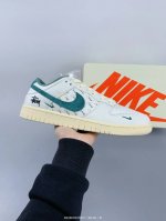 ：230 公司级 Nike Sb Dunk Low“斯图西联名——米绿小双勾” 周年高端定制 低帮休闲板鞋 定制鞋盒 大厂纯原品质出货 超高清洁度 皮料切割干净
