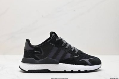公司级阿迪达斯三叶草 Nite Jogger M 经典运动跑鞋 夜行者 复古跑鞋原厂材料 原厂大底 私家独模 网布搭配麂皮拼接打造鞋面 极具复古风格鞋头及鞋跟点