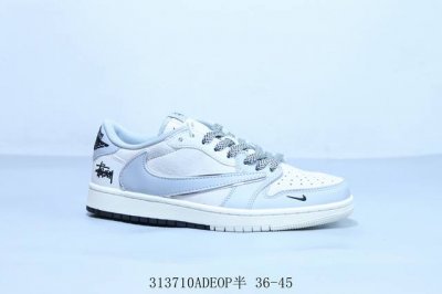 乔丹Air Jordan 1 Low Aj1 乔1低帮复古文化休闲运动篮球鞋 倒勾 斯图西 货号 Sj2068-122 313710Adeop半 36-45