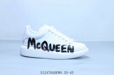 alexandermcqueen 亚历山大 麦昆Mcq 情侣款运动小白鞋厚底增高闪尾光滑牛皮平底鞋休闲鞋 时尚男女板鞋潮运动鞋 512470Adewo 35-4