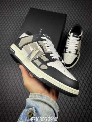490 G支持放店 Amiri Skeleton High 广东大厂出品 骨骼鞋-Skel Top Sneakers低帮 洛杉矶街头之王 高奢·埃米尔 原装裸鞋
