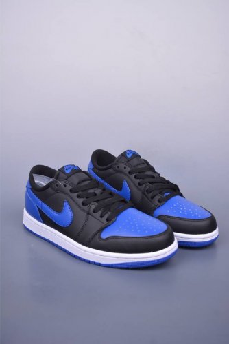 Air Jordan 1 Low 黑蓝 Aj1乔1低帮休闲板鞋 同步官方配色 市场唯一独家头层皮打造 原鞋原档案开发 原厂皮料 原档冲孔鞋头 正确满胶鞋垫 四线