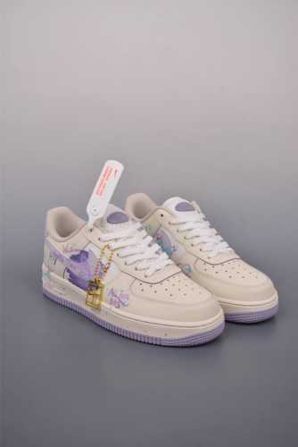 340 Nike Air Force 1 Low 紫蝴蝶 原楦头原纸板 打造纯正空军版型 专注外贸渠道 全掌内置蜂窝气垫 原盒配件 原厂中底钢印、拉帮完美 官
