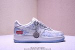 海外限量发售！公司级Nike Air Force 7 Low “Lv联名 双拼灰花纹抽绳”空军一号 低帮 运动鞋 休闲鞋 折边针车 工艺难度大 原楦头原纸板 原
