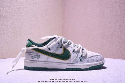 海外爆款限量发售 公司级 Nike Sb Dunk Low Lv联名-绑带绿勾 周年高端定制 低帮休闲板鞋 定制鞋盒 大厂纯原品质出货 超高清洁度 皮料切割干净
