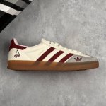 本地 核心私 Stussy X Adidas Original Gazelle Indoor 斯图西 X 阿迪达斯 低帮联名灰白公 桑巴防滑耐磨轻便板鞋 鞋身整