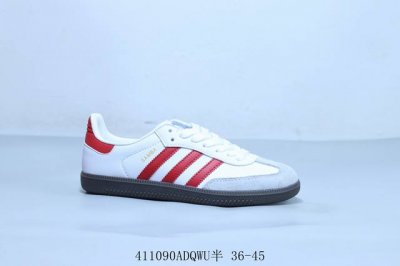 阿迪达斯三叶草Adidas Originals Samba Vegan Og”Spd“桑巴舞系列绅士德训足球风百搭低帮休闲运动板鞋 白红 货号 Ig1025 4