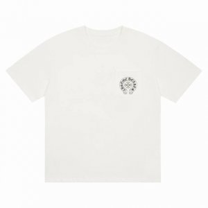 高版本Chrome Hearts 克罗心 梵文马蹄印花短袖！胸口小口袋，面料使用 克全棉双纱面料，纹路清晰可见，质感柔软细腻光滑，垂感十足！有一定厚度 非低廉材