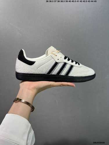 Adidas Originals Samba Og”Wonder White Black pony“桑巴舞系列绅士德训足球风百搭低帮休闲运动板鞋“棕毛米白黑生胶