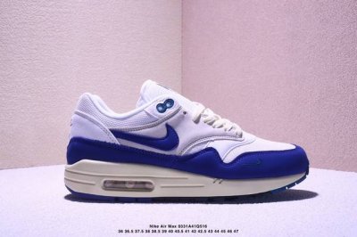 公司级Nike Air Max 1 耐克气垫 缓震 耐磨运动鞋 鞋身材质均选择皮革 织物 麂皮多种材质覆盖 保证质感的前提下 层次感也相当不错 带有开窗式 Ai