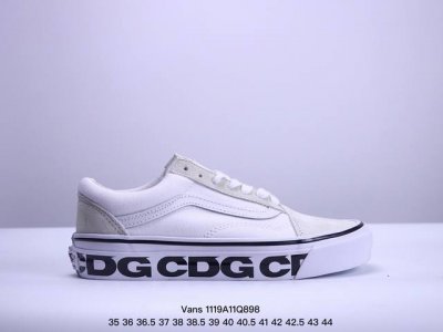 公司级cdg X Vans范斯 Old Skool Vault Og Lx 联名款 休闲 潮流复古 低帮帆布鞋 货号:Vnoa4P3X60E 尺码:35.5 3