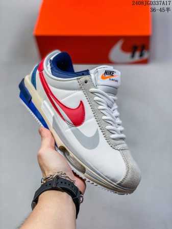 经典阿甘跑鞋诞生 50 周年纪念款，日式解构美学联名sacai X Air Zoom Cortez Sp 4.0”Grey White“B.4.0系列改良阿甘低 - 点击图像关闭