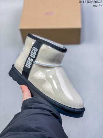 Ugg 爆版周冬雨同款果冻鞋明星同款秋冬新款加绒潮流棉鞋糖果透明儿童雪地靴短筒防水防滑保暖厚底一脚蹬童鞋亲子鞋 材料:进口莱卡面+织带+内里羊羔毛+内里混纺羊毛 - 点击图像关闭